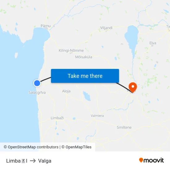 LimbaI to Valga map