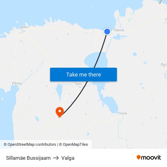 Sillamäe Bussijaam to Valga map