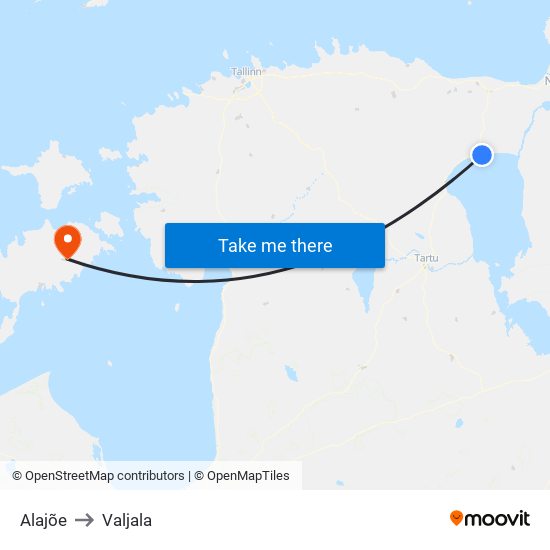 Alajõe to Valjala map