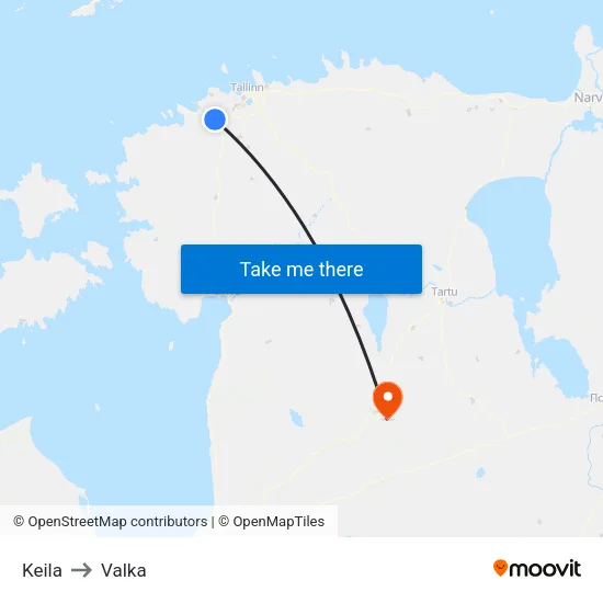 Keila to Valka map