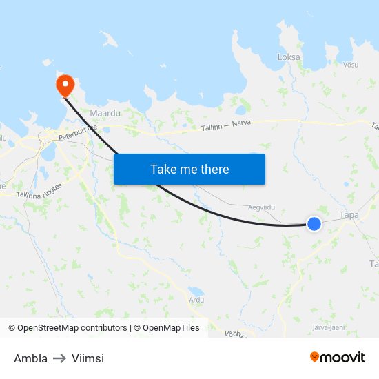 Ambla to Viimsi map