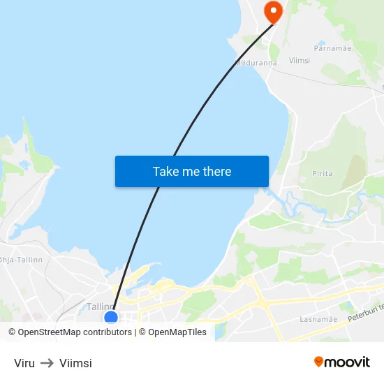 Viru to Viimsi map