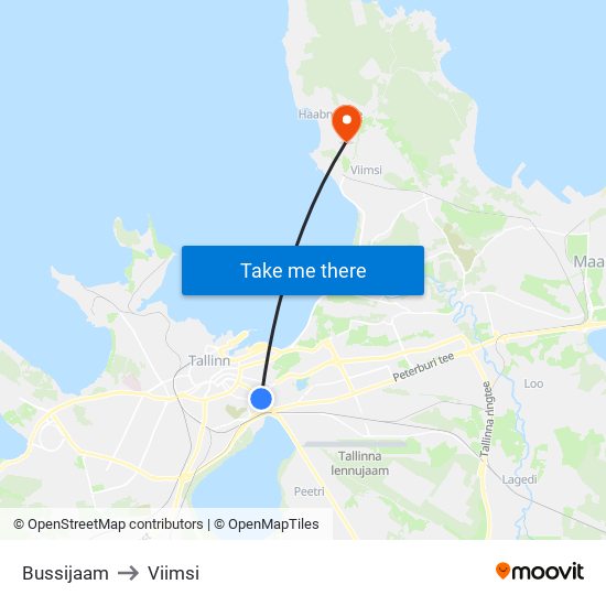 Bussijaam to Viimsi map