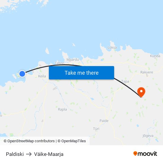 Paldiski to Väike-Maarja map