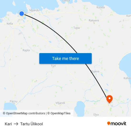 Kari to Tartu Ülikool map