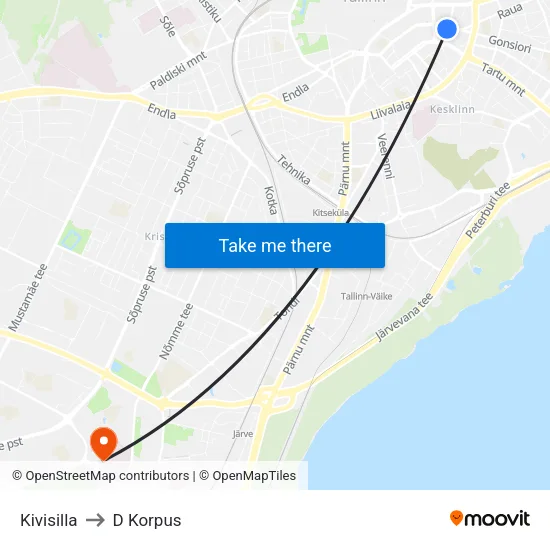 Kivisilla to D Korpus map
