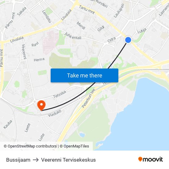 Bussijaam to Veerenni Tervisekeskus map