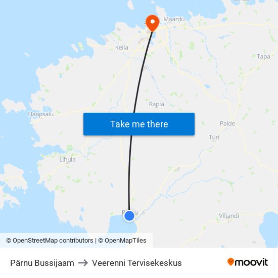 Pärnu Bussijaam to Veerenni Tervisekeskus map