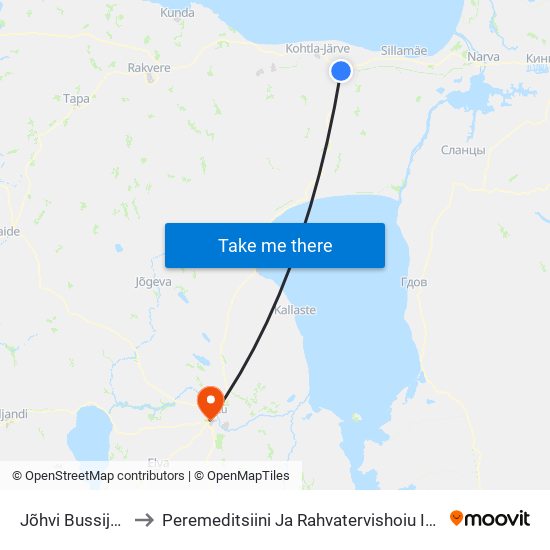 Jõhvi Bussijaam to Peremeditsiini Ja Rahvatervishoiu Instituut map