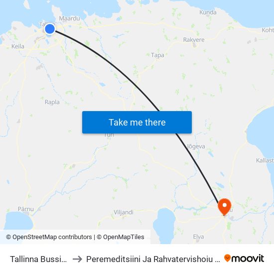 Tallinna Bussijaam to Peremeditsiini Ja Rahvatervishoiu Instituut map