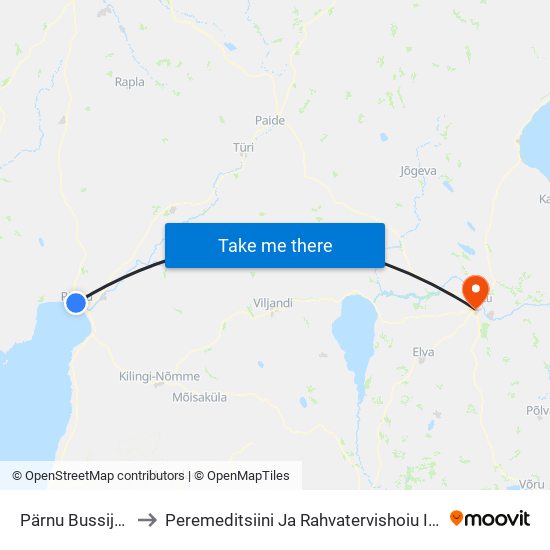 Pärnu Bussijaam to Peremeditsiini Ja Rahvatervishoiu Instituut map