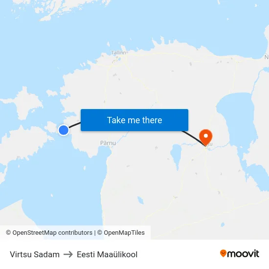 Virtsu Sadam to Eesti Maaülikool map