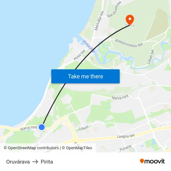 Oruvärava to Pirita map