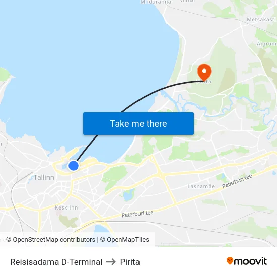 Reisisadama D-Terminal to Pirita map
