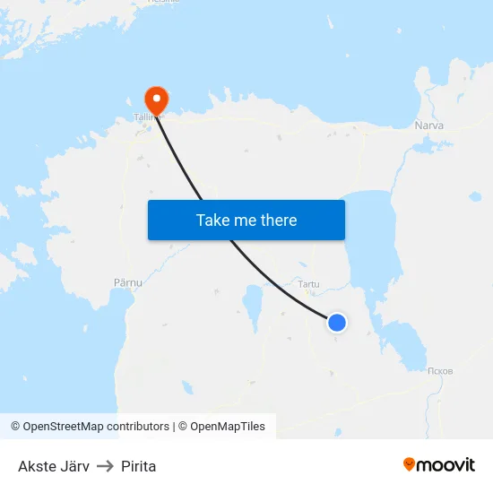 Akste Järv to Pirita map