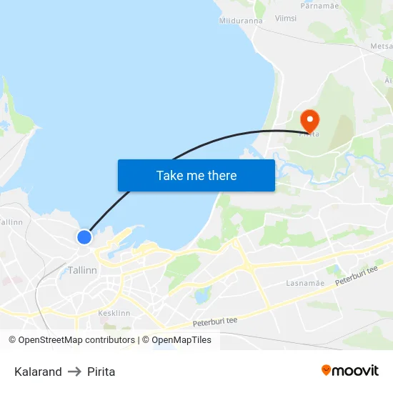 Kalarand to Pirita map