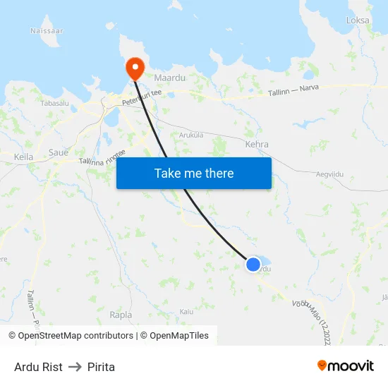 Ardu Rist to Pirita map