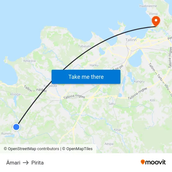 Ämari to Pirita map