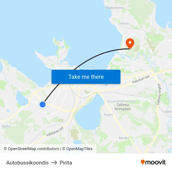 Autobussikoondis to Pirita map
