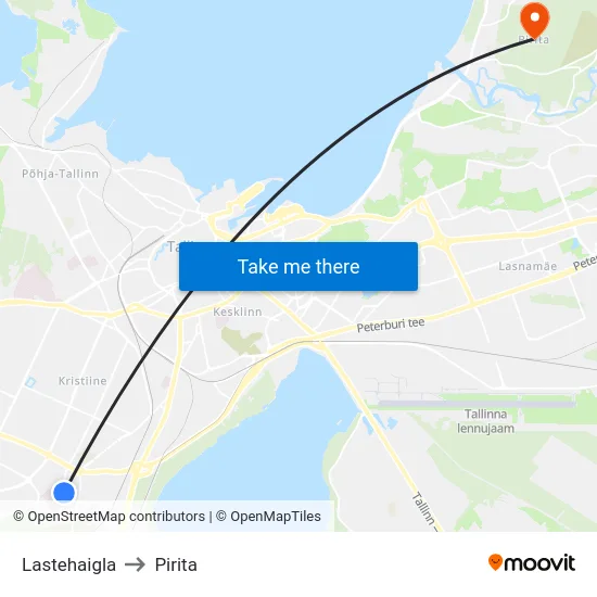 Lastehaigla to Pirita map