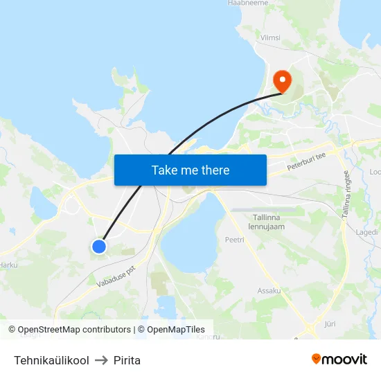 Tehnikaülikool to Pirita map