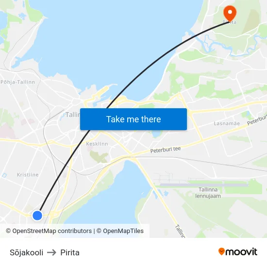 Sõjakooli to Pirita map