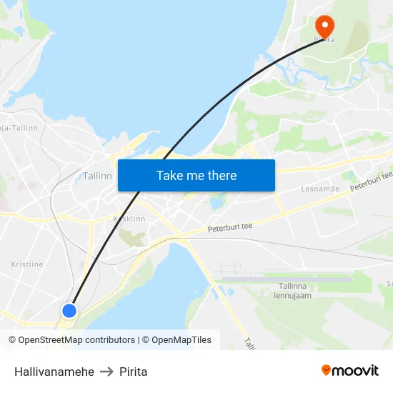 Hallivanamehe to Pirita map
