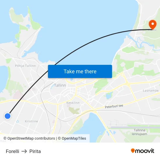 Forelli to Pirita map