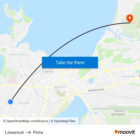 Löwenruh to Pirita map