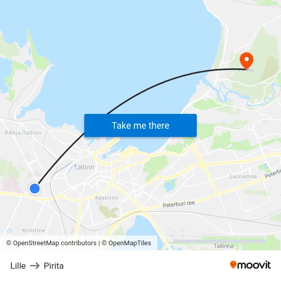 Lille to Pirita map