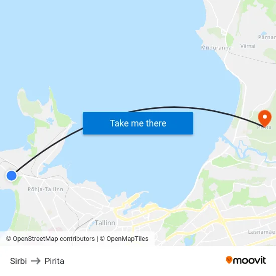 Sirbi to Pirita map
