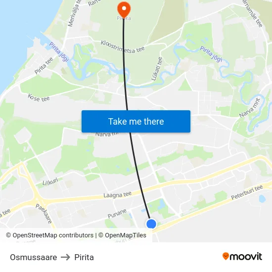 Osmussaare to Pirita map