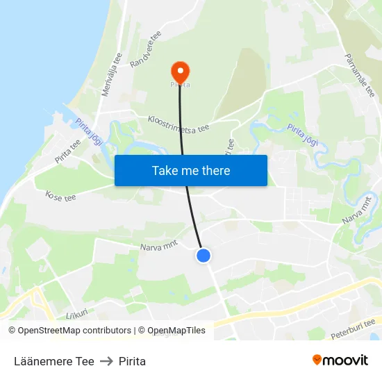 Läänemere Tee to Pirita map