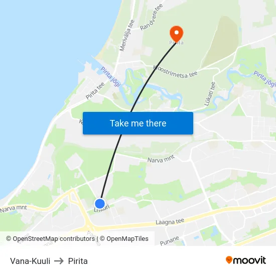 Vana-Kuuli to Pirita map