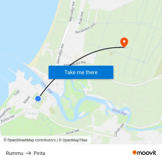 Rummu to Pirita map