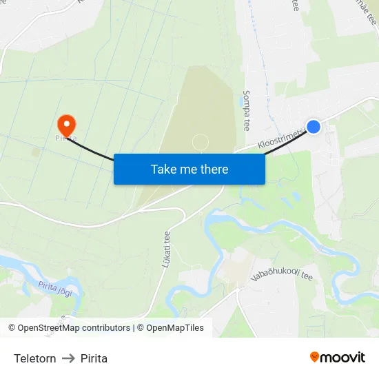 Teletorn to Pirita map