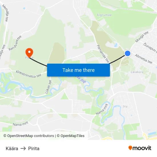 Käära to Pirita map