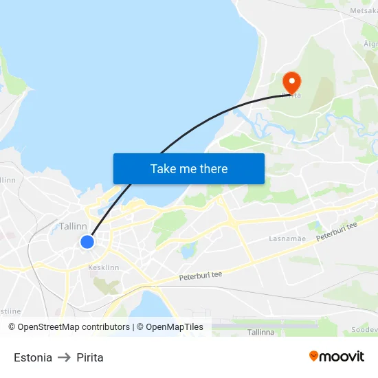 Estonia to Pirita map