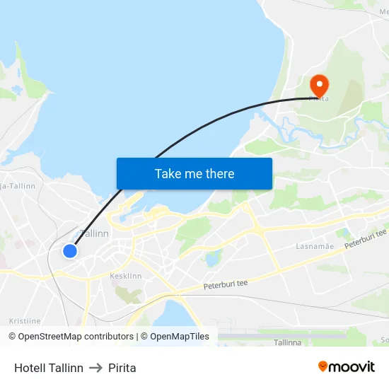 Hotell Tallinn to Pirita map