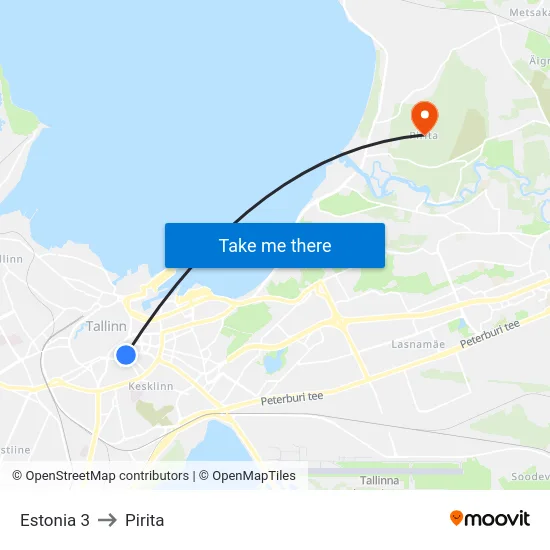 Estonia 3 to Pirita map