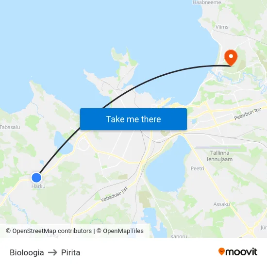 Bioloogia to Pirita map