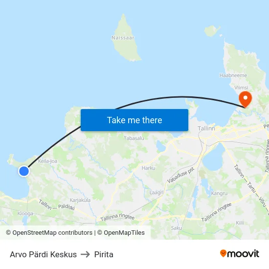 Arvo Pärdi Keskus to Pirita map