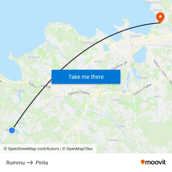 Rummu to Pirita map