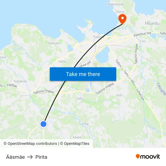 Ääsmäe to Pirita map