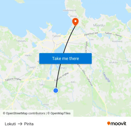 Lokuti to Pirita map