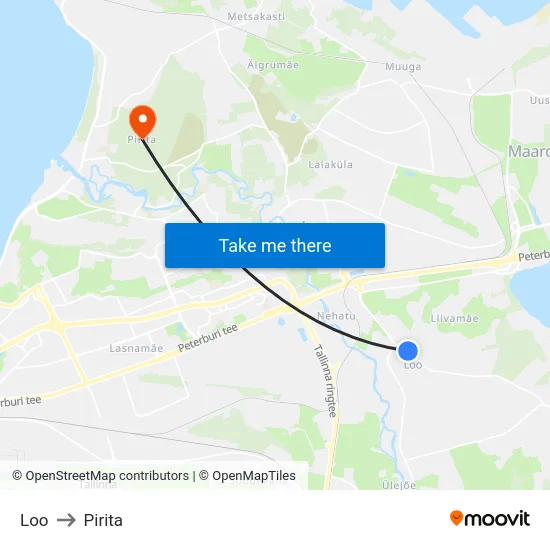 Loo to Pirita map