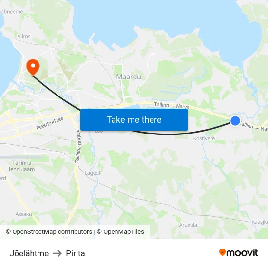 Jõelähtme to Pirita map