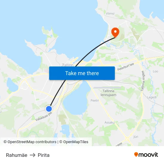 Rahumäe to Pirita map