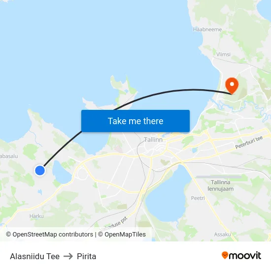 Alasniidu Tee to Pirita map