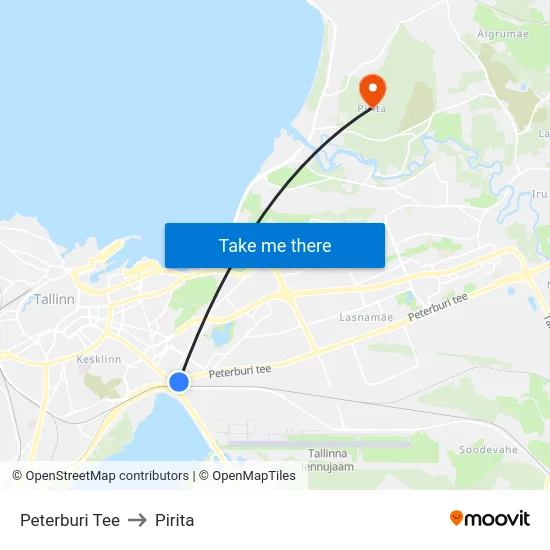 Peterburi Tee to Pirita map